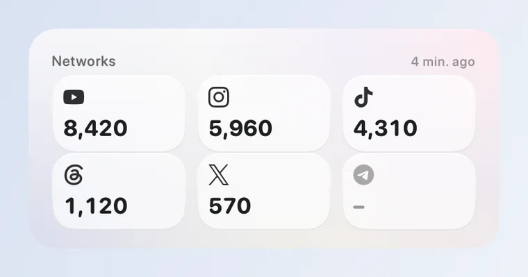 Das Widget „Netzwerke“ mit Beispielzahlen